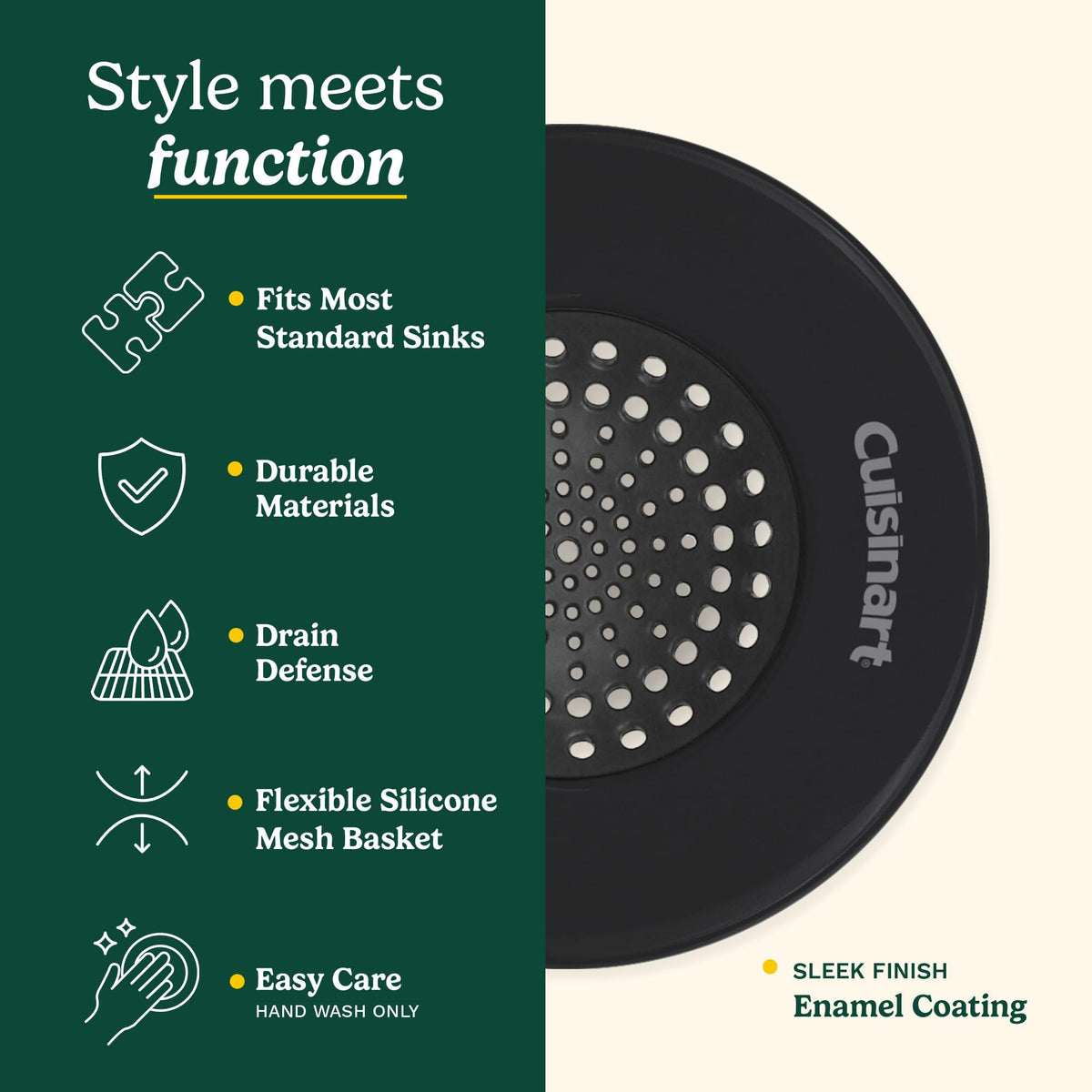 Best Brands Cuisinart sink strainer fits standard 3.5 inch drains for easy setup