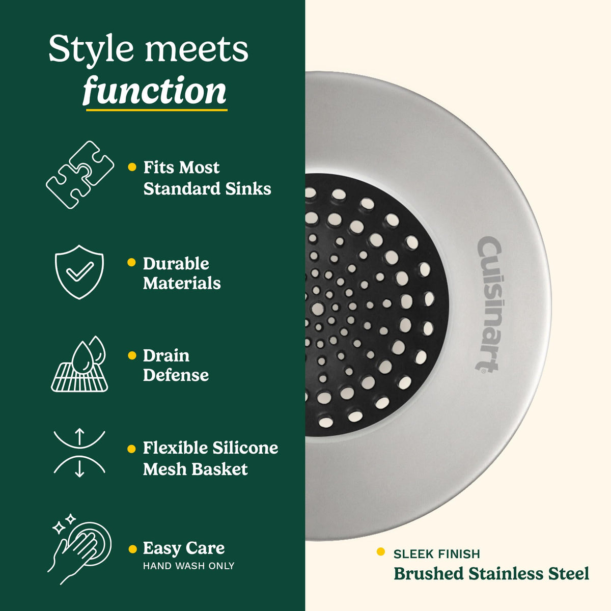 Outer diameter 4.35 inches ensures a secure, slip free fit in sinks