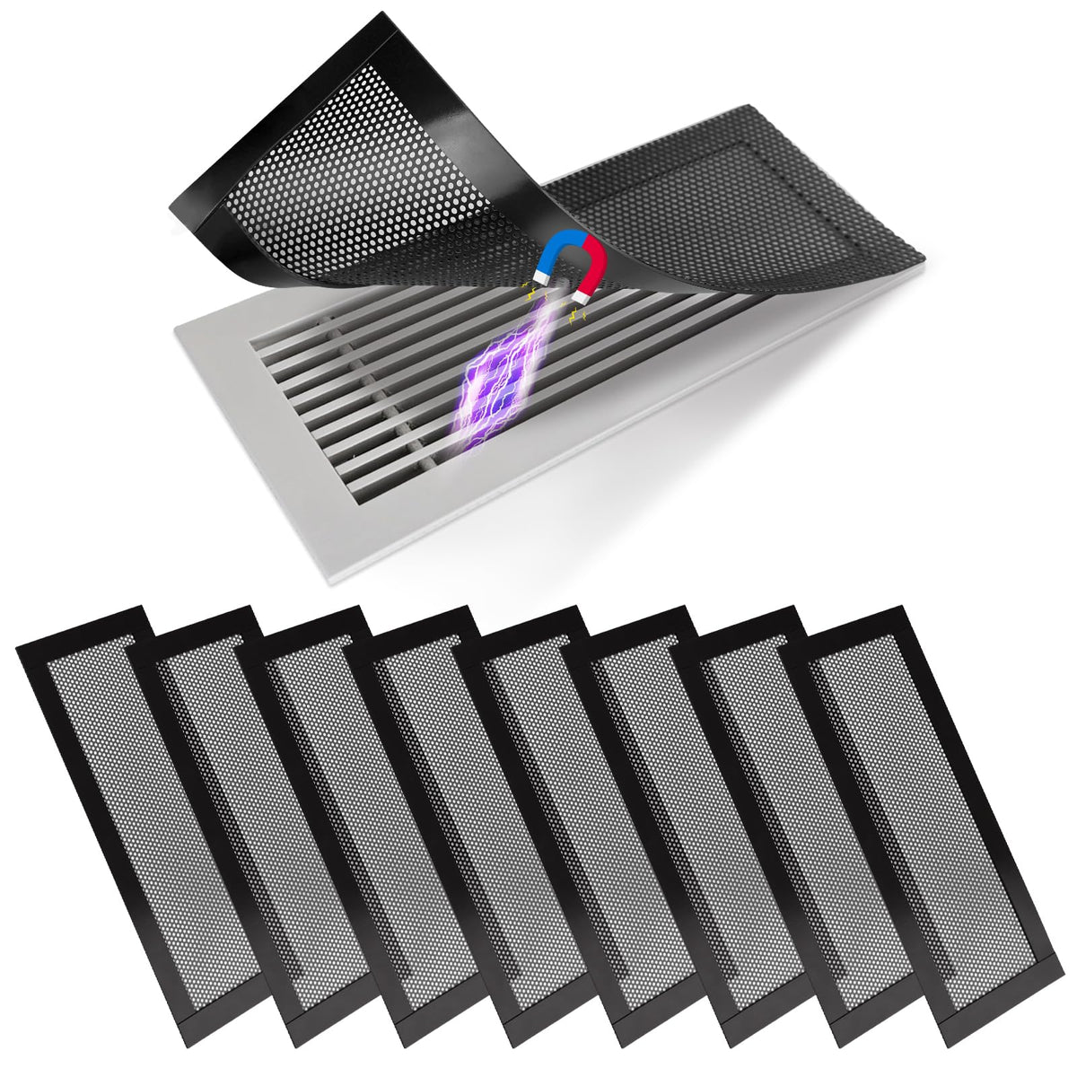 BEST CHOICE MAGNETS 8P floor vent cover closeup highlights strong magnets protecting vents from debris
