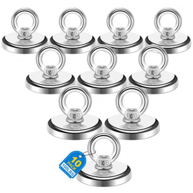 Best Choice Magnets magnetic hooks show 100 lb capacity in side view for sturdy wall storage.