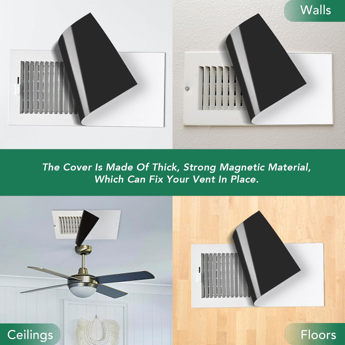 BEST CHOICE MAGNETS vent-cover application test demonstrates quick peel and stick installation.