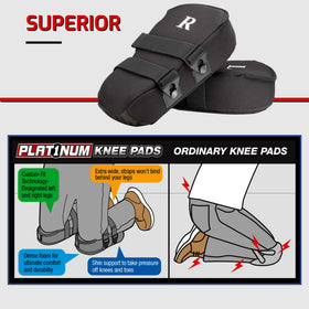 Best of Everything Platinum knee pads adjustable strap close-up shows secure, non-binding fit