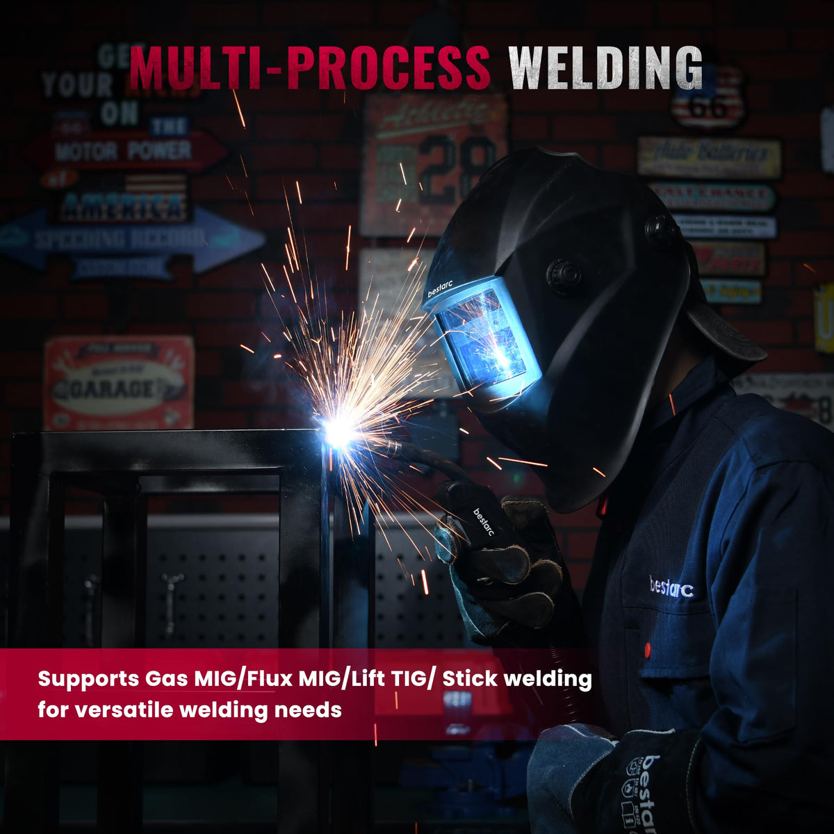 Bestarc MIG145 gasless flux core welding in outdoor conditions