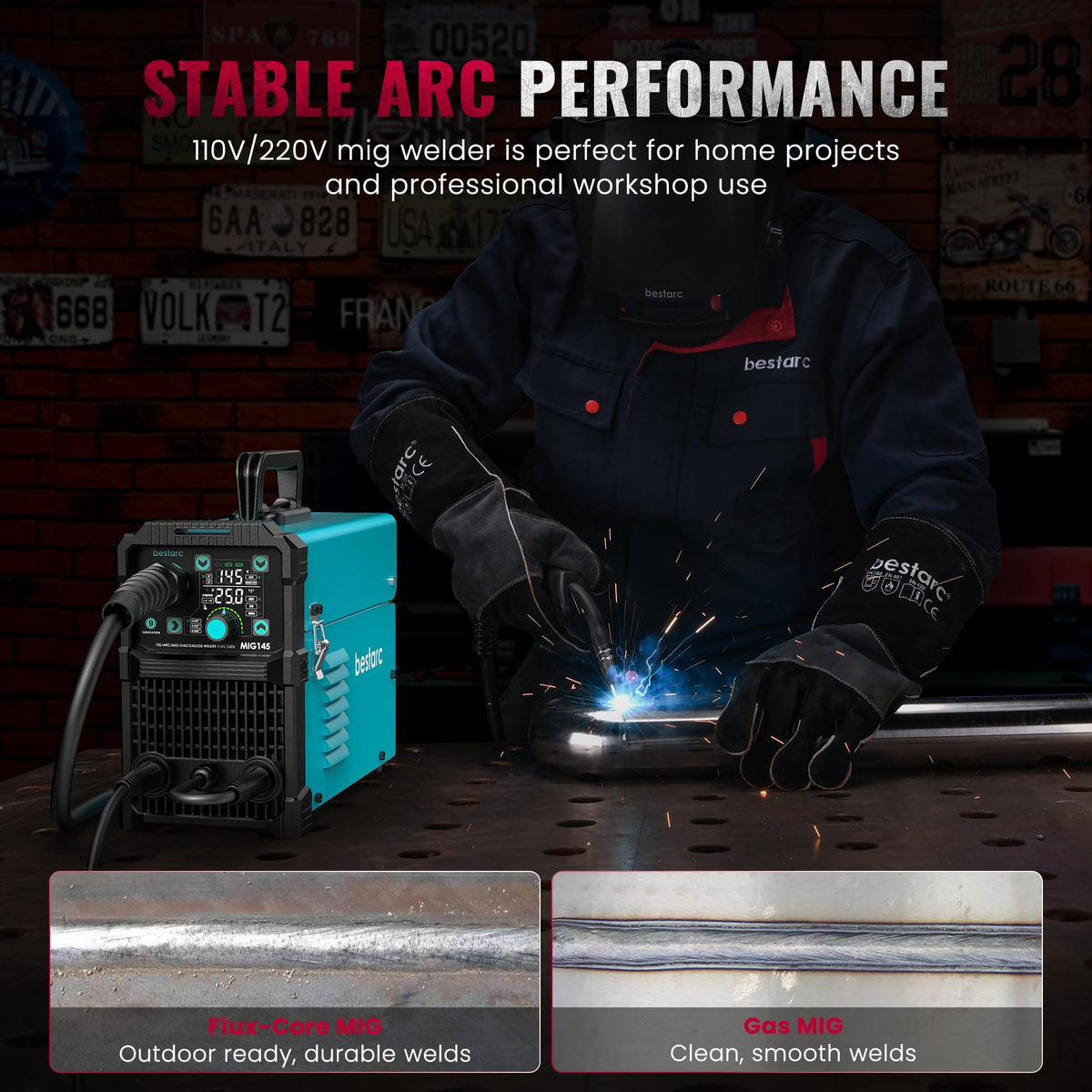 Bestarc MIG145 solid wire welding on stainless and carbon steel