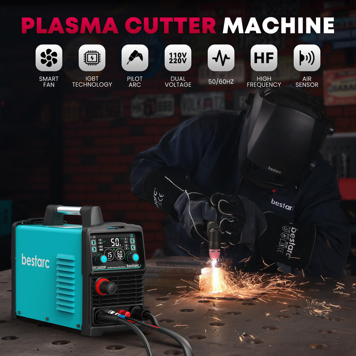 Bestarc dual-voltage system supports 110V and 220V for home and workshop versatility.
