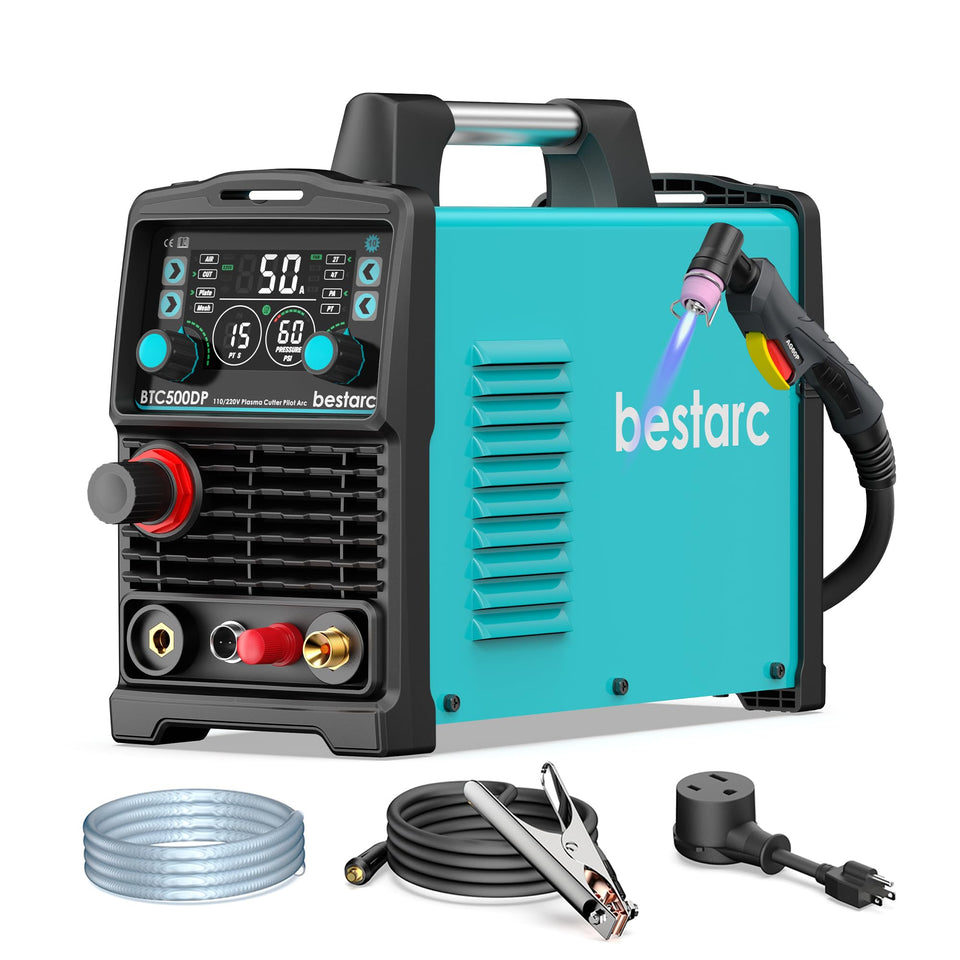 Bestarc Pilot Arc plasma cutter with LED display shows real-time status for precise control.