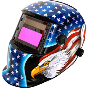 BESTCLUB welding helmet front view with true color clarity for precise puddle inspection.