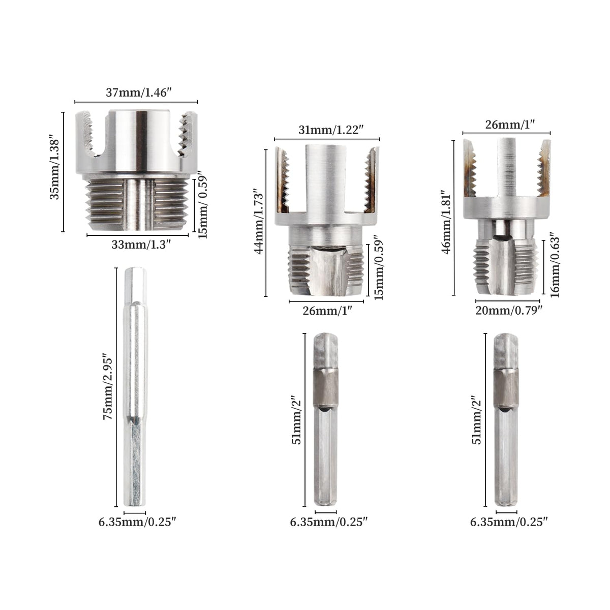 Bestgle dual-function threading tool handles internal and external threads.