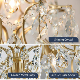 Bestier crystal raindrop chandelier brightens the bathroom with subtle sparkle.