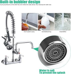 BESTJEEF 18-inch hose offers flexible reach and 360° swiveling spray.