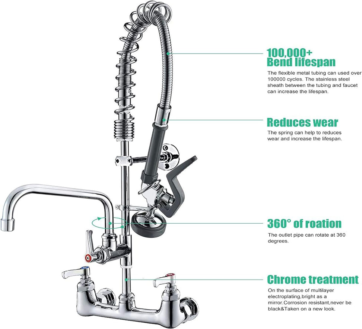 BESTJEEF pre-rinse sprayer in action delivering powerful cleaning.