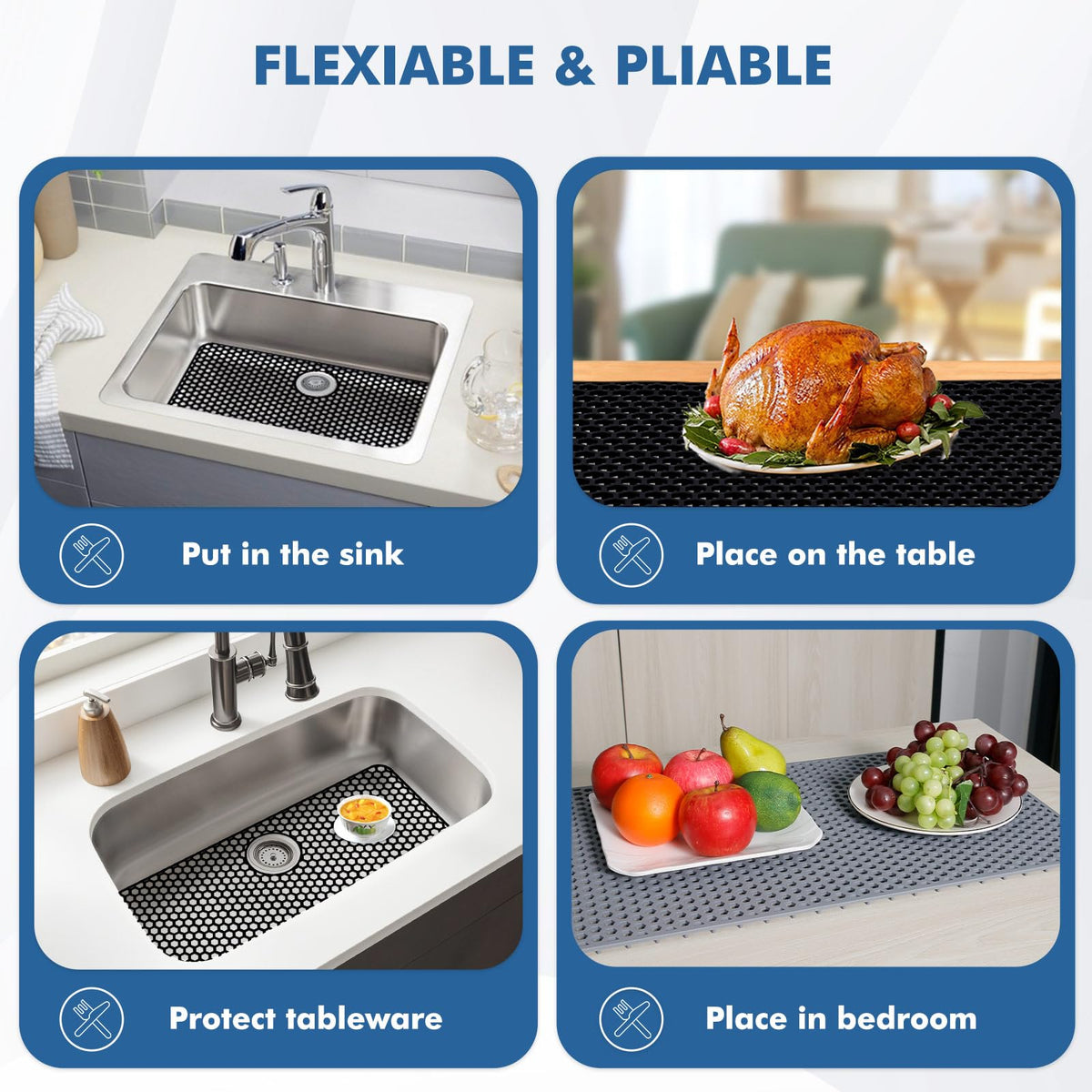 Bestjing easy-clean silicone mat is dishwasher-safe for quick cleanup.