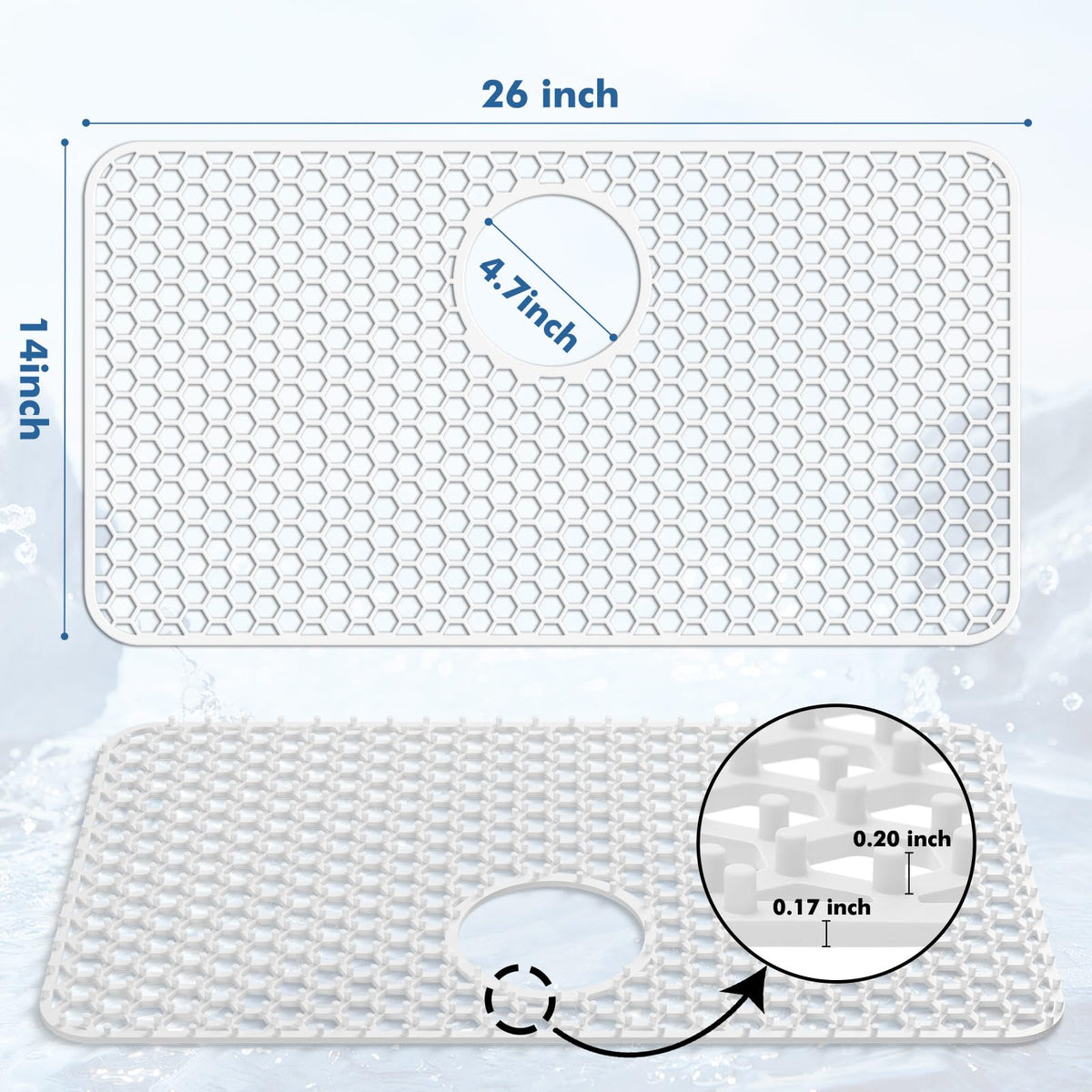 Bestjing farmhouse sink protector grid cushions utensils during washing.