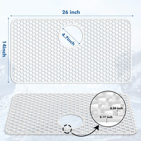 Bestjing farmhouse sink protector grid cushions utensils during washing.