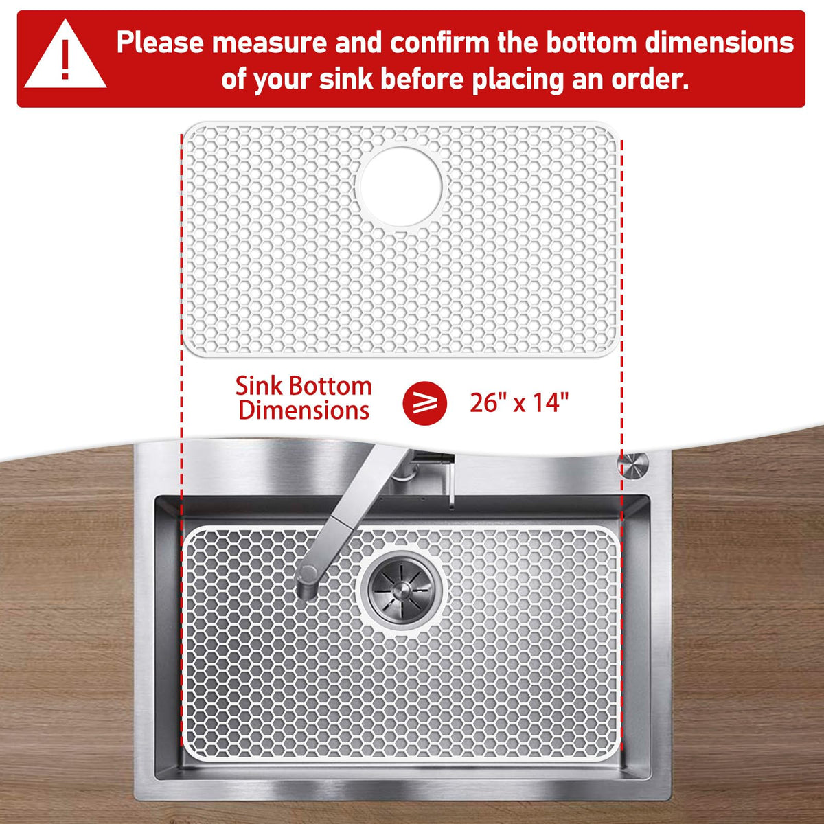 Bestjing non-slip silicone mat stays in place when drying dishes.