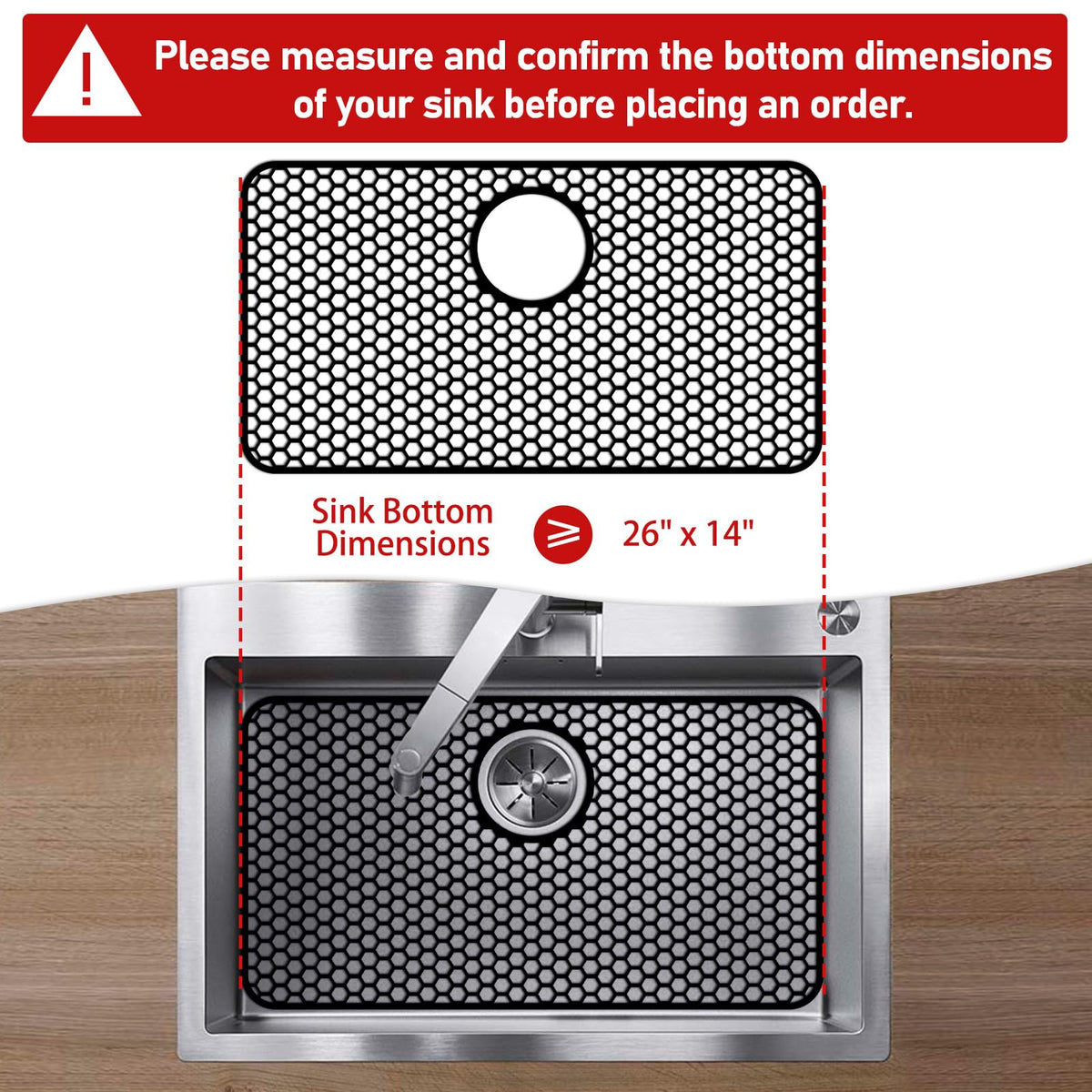 Bestjing rustproof silicone mat emphasizes durable, rust-free protection for sinks.