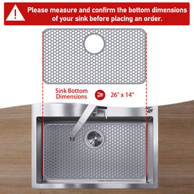 Bestjing silicone sink mat 26x14 fits a large farmhouse sink for protection