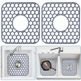 Bestjing silicone sink protector 12x11 covers the sink base to prevent scratches.