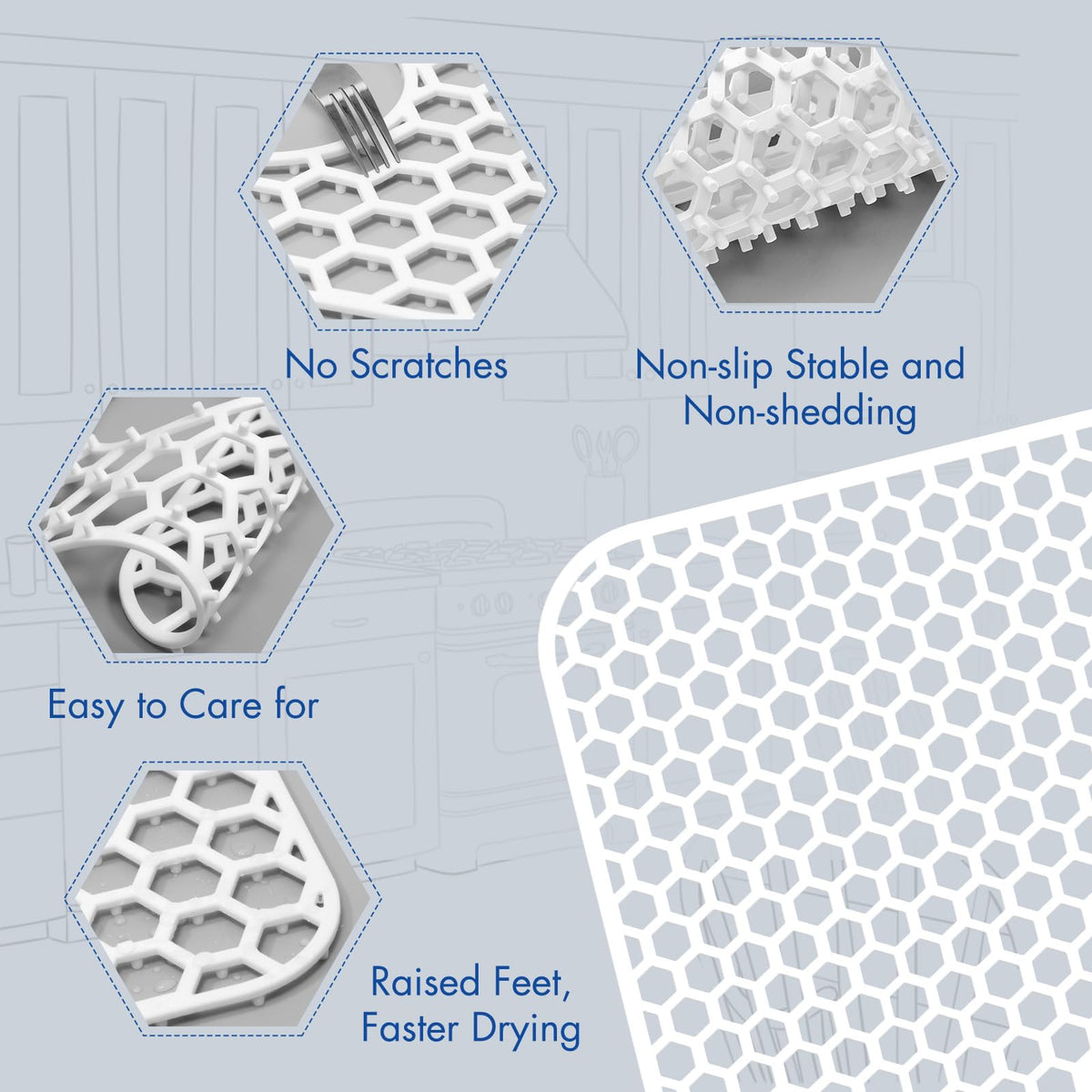 Bestjing silicone sink protector used as a drying grid for dishes