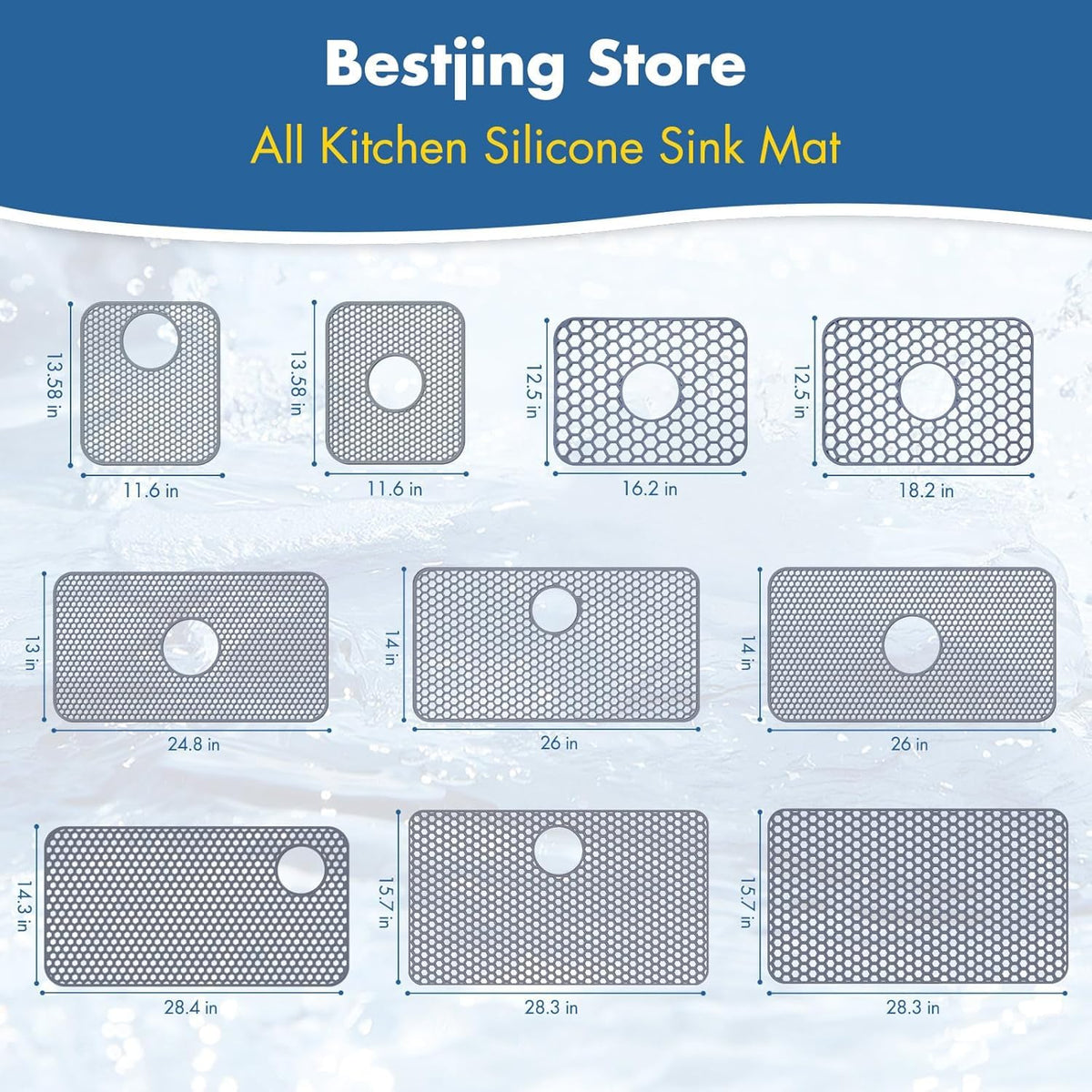 Bestjing silicone sink protector neutral color blends with any kitchen.