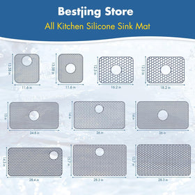 Bestjing silicone sink protector neutral color blends with any kitchen.