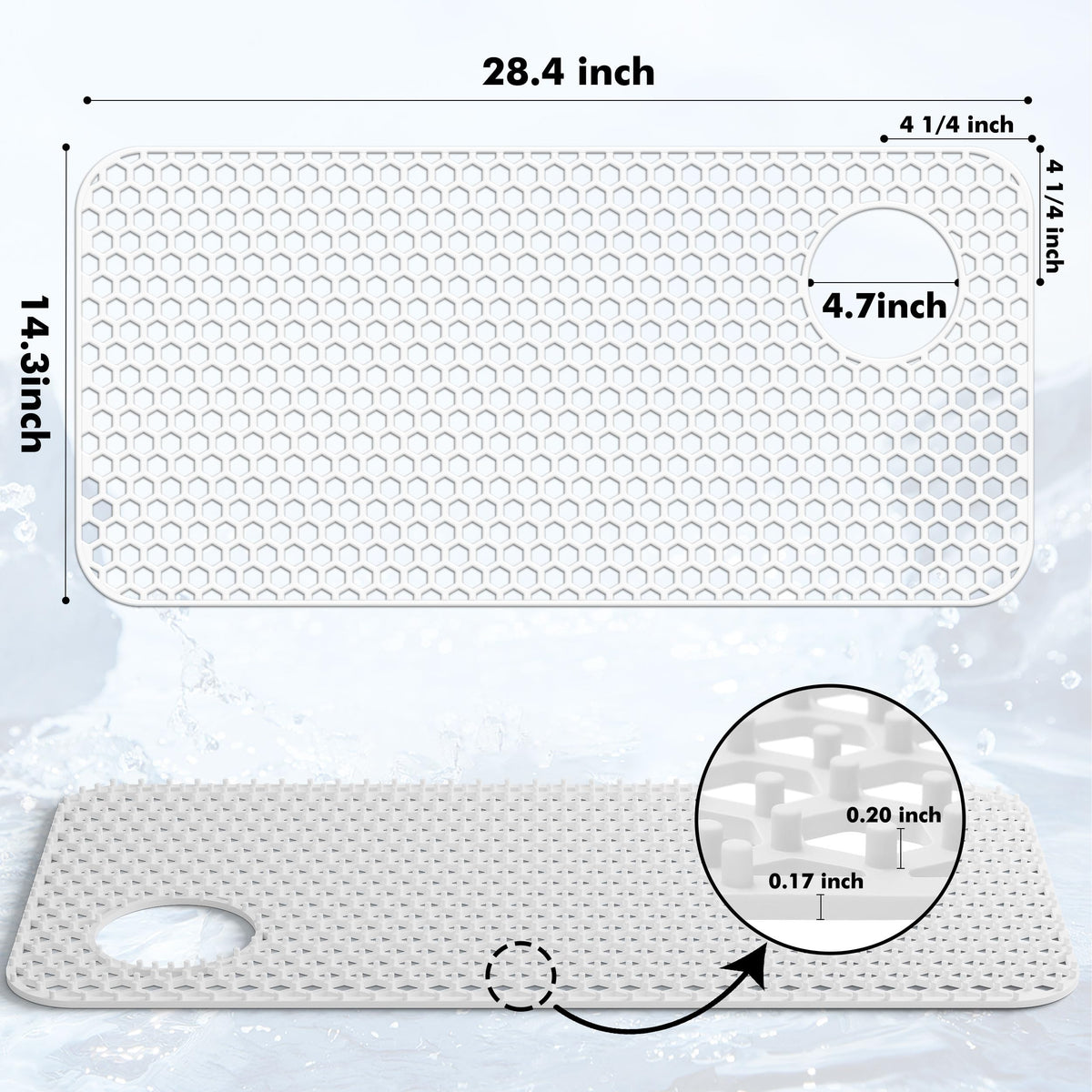 Bestjing mat with non-slip surface keeps dishes steady during washing