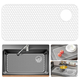 Bestjing silicone sink protector shown at the top-right drain hole protects the sink bottom