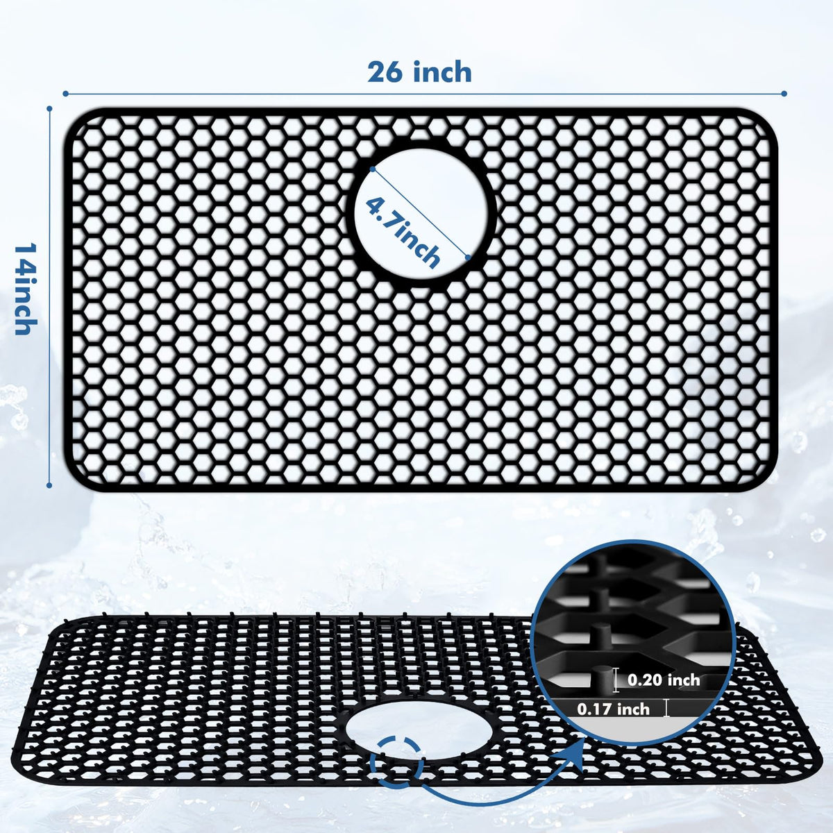 Bestjing sink bottom protector cushions delicate dishes while washing.