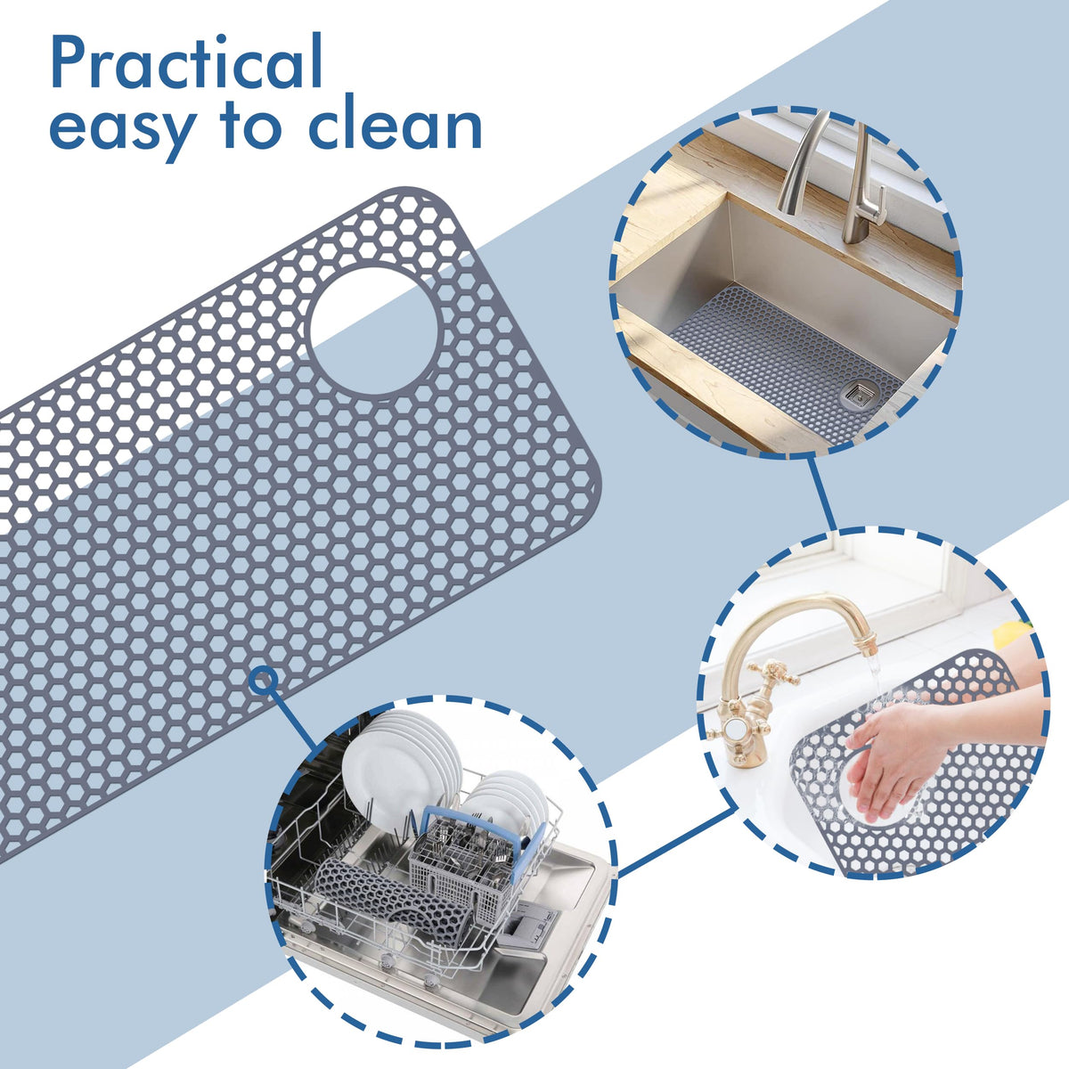 Bestjing mat features a non-slip surface to keep dishes steady during loading
