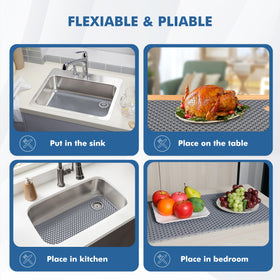 Bestjing mat tolerates up to 500 F, letting you place hot pots directly on it