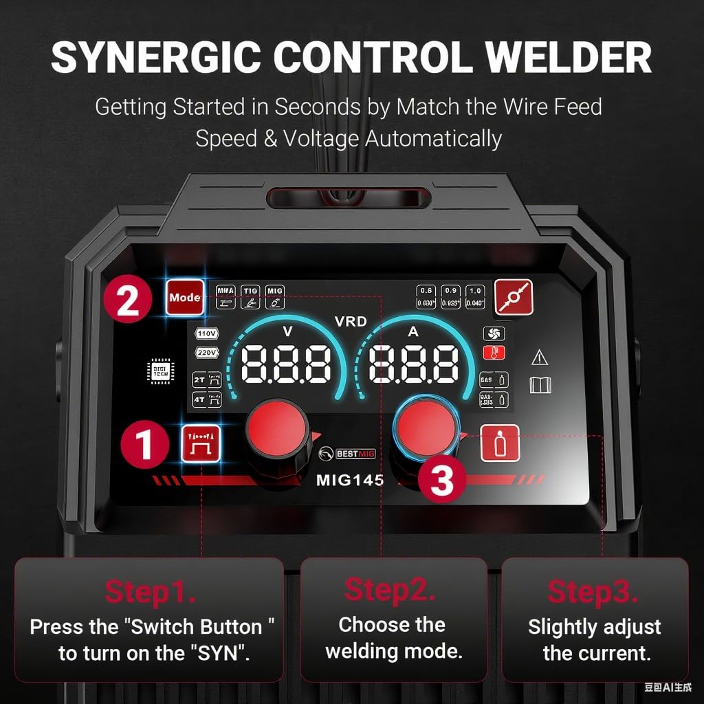 BESTMIG 145A wire feeder area shows simple loading for smooth operation