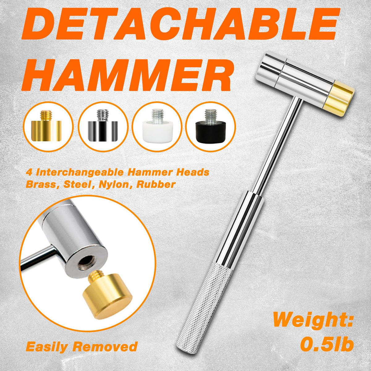 BESTNULE detachable hammer heads provide versatile striking options for various materials.