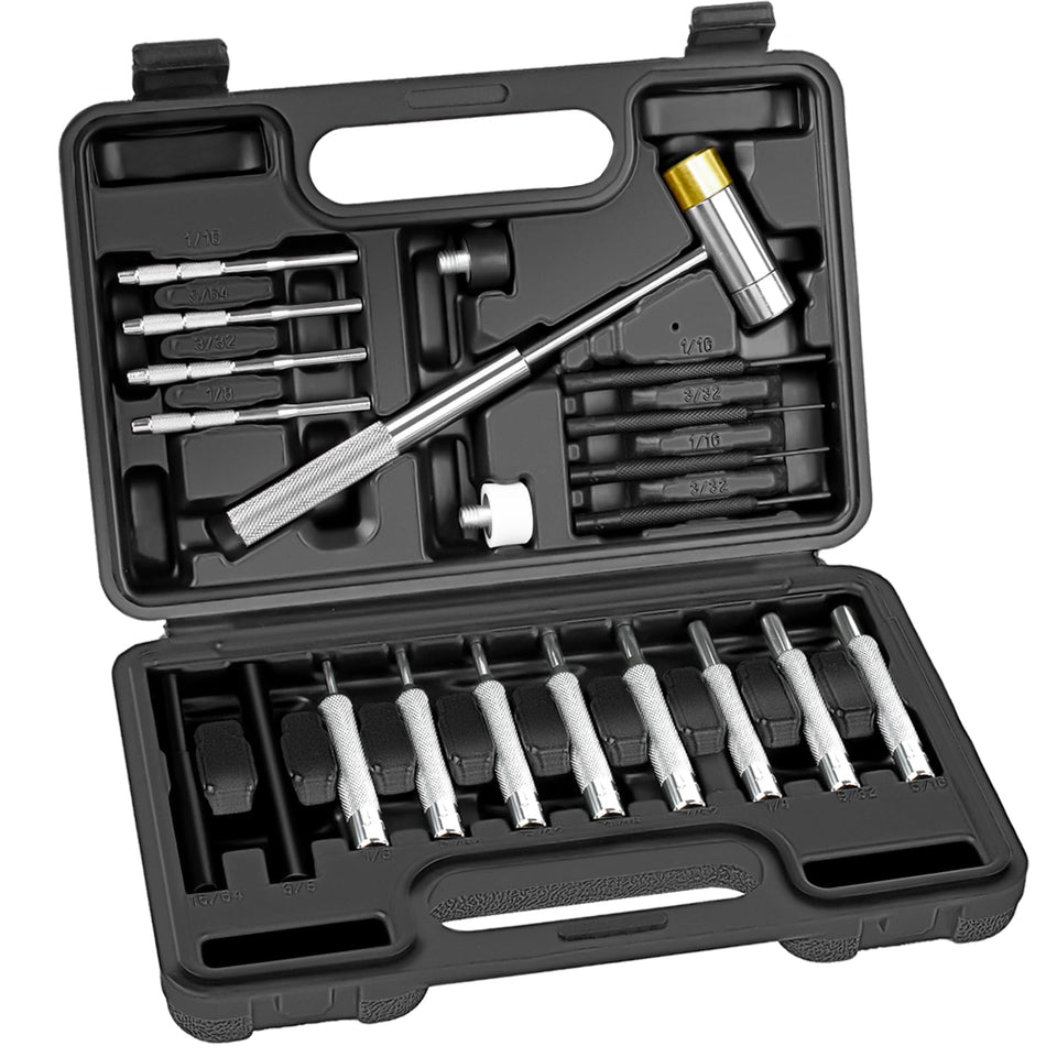 BESTNULE punch set storage box keeps tools organized for quick setup.