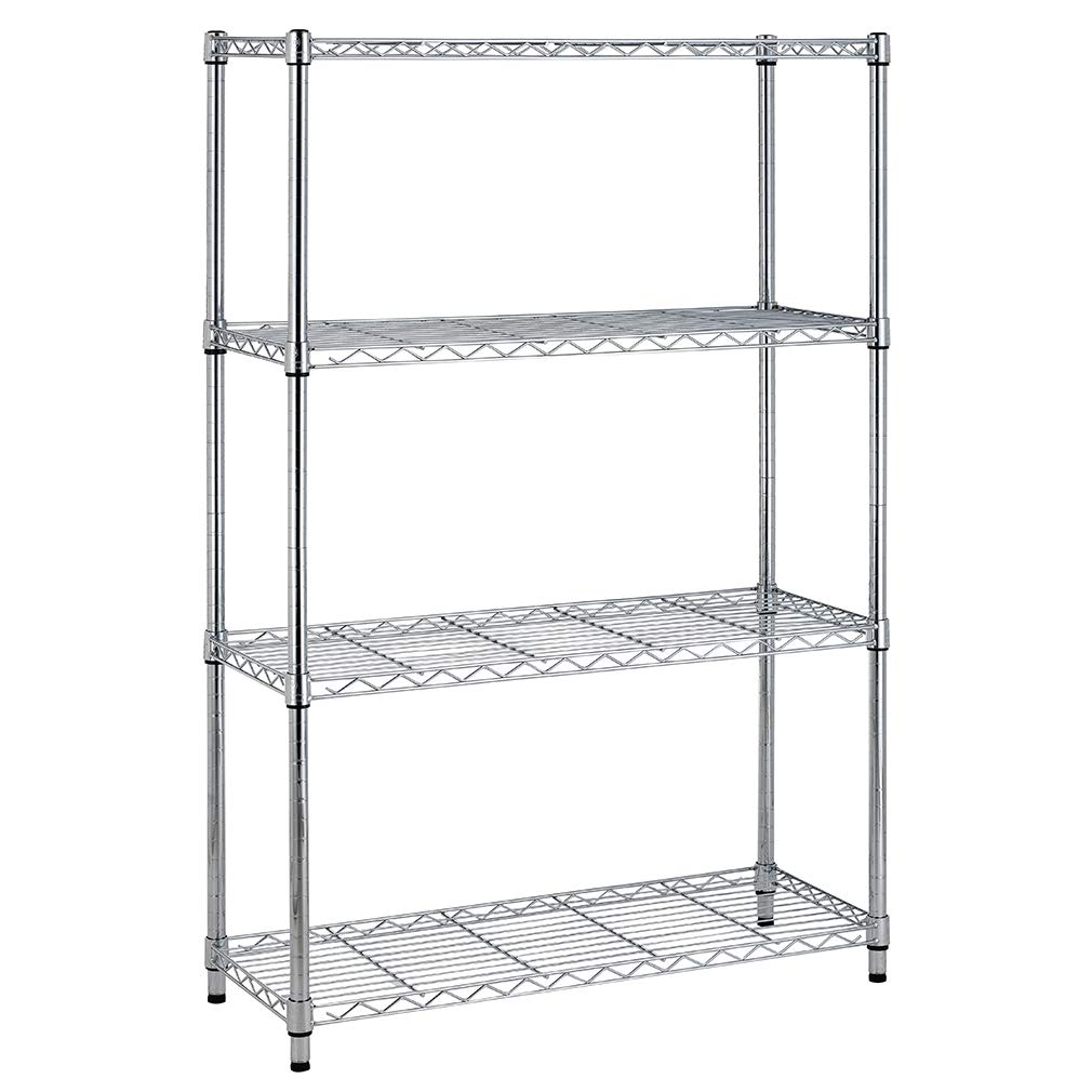 BestOffice 4-tier wire shelves assembled for easy garage storage and quick access