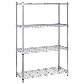 BestOffice 4-tier wire shelves assembled for easy garage storage and quick access