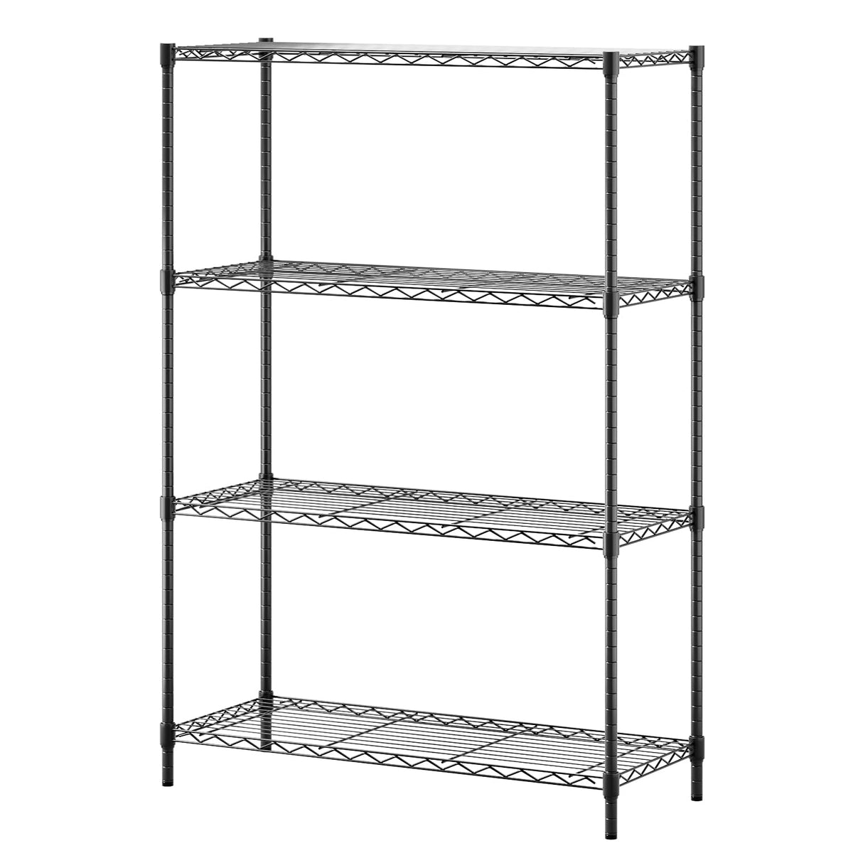 BestOffice 4-tier wire shelving assembly with quick no-tools setup.