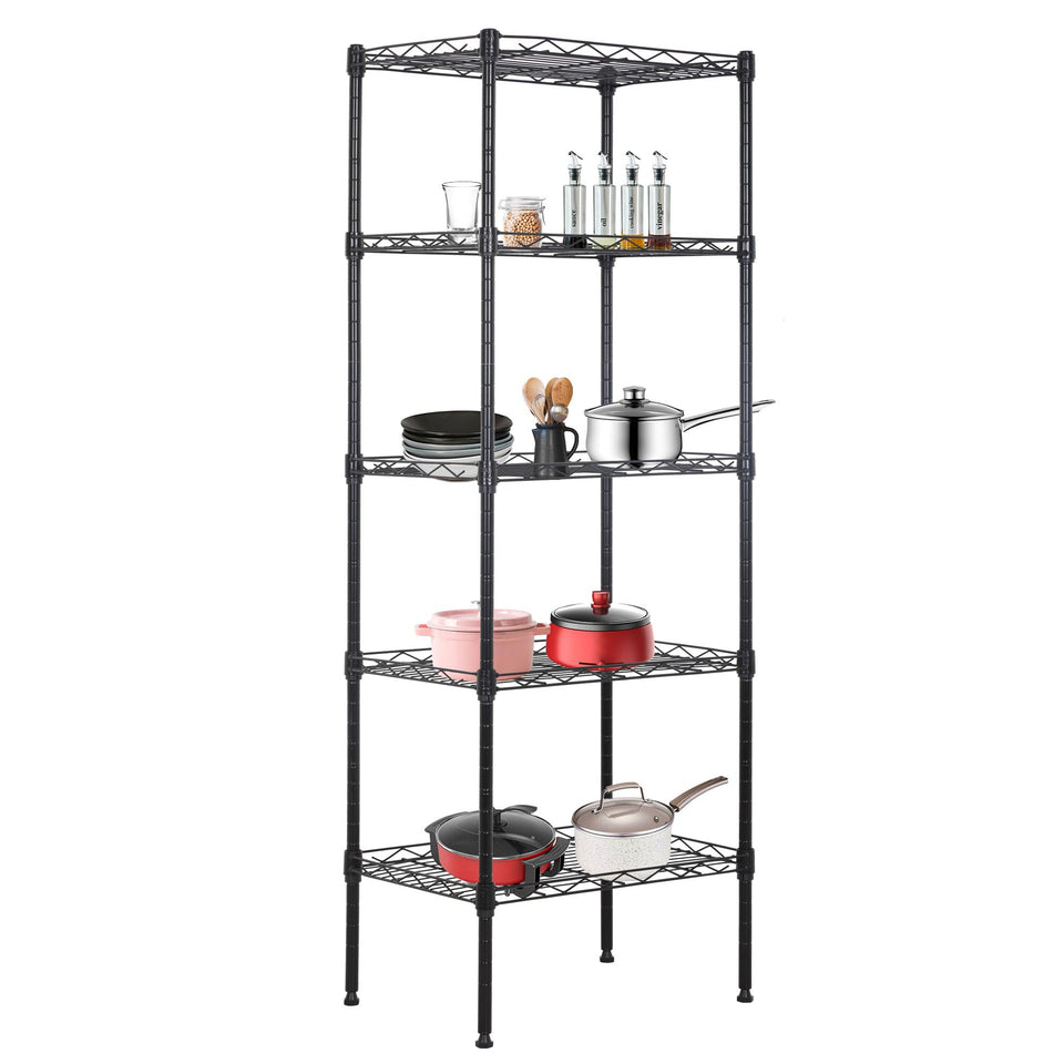 BestOffice 5-Tier Wire Shelf being assembled without tools for quick setup