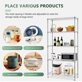 BestOffice chrome wire shelf side profile showing sturdy steel frame