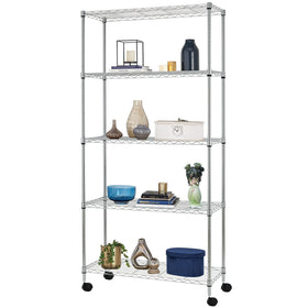 BestOffice 5-tier chrome wire shelf top view for durable home storage