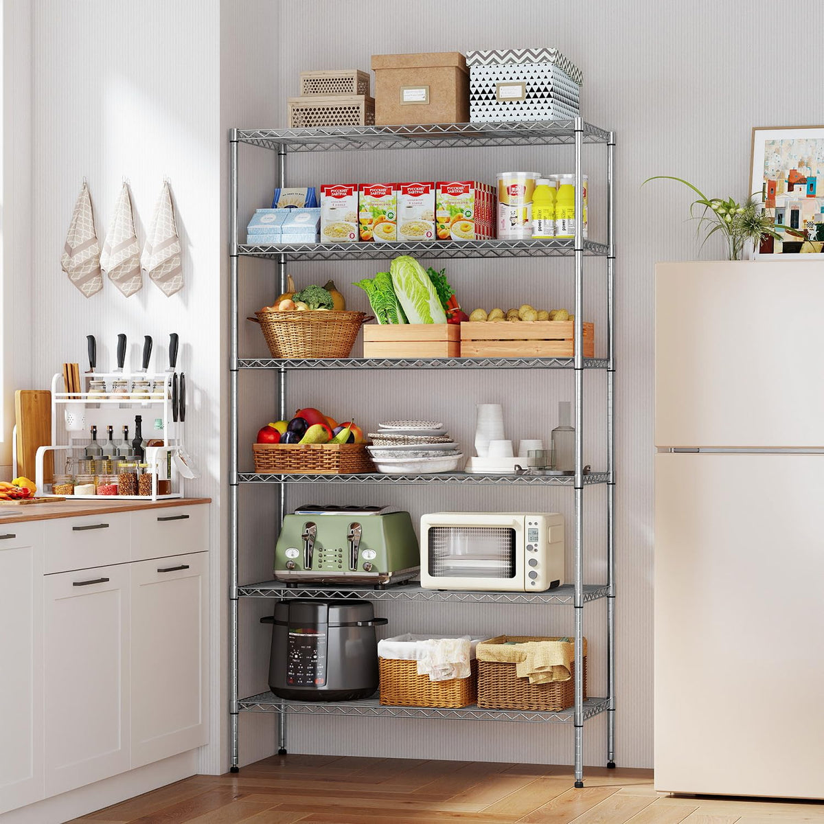 BestOffice 6-tier shelving unit ready for heavy-duty storage.
