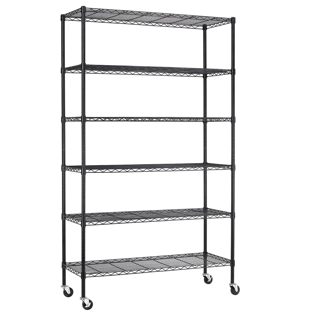 BestOffice 6-tier wire shelf with wheels for easy mobility.