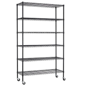 BestOffice 6-tier wire shelf with wheels for easy mobility.