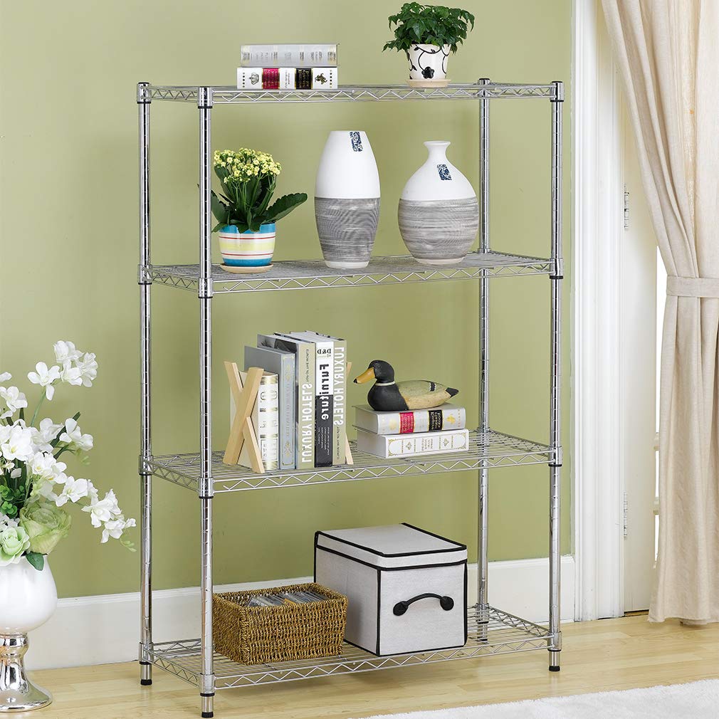 Close-up of BestOffice adjustable racks for flexible shelf layouts in tight spaces