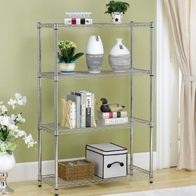 Close-up of BestOffice adjustable racks for flexible shelf layouts in tight spaces