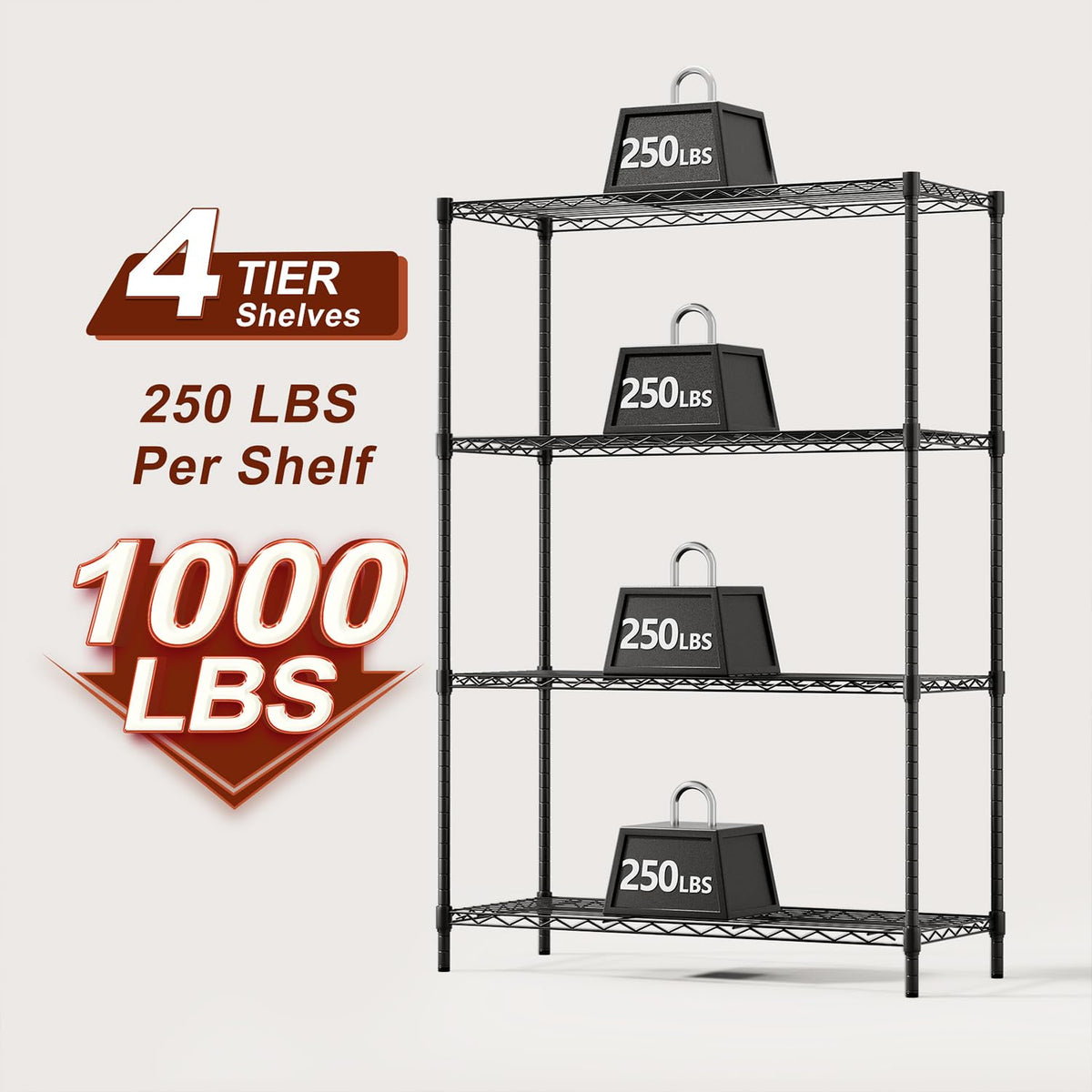 BestOffice adjustable shelves in 1-inch increments for flexible storage.