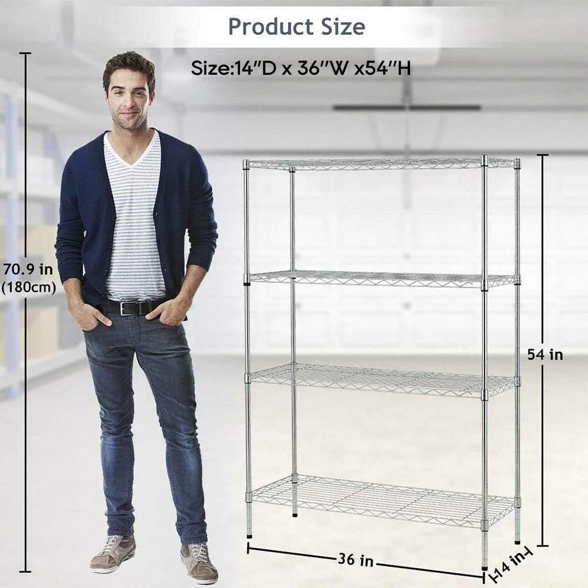 Dimensions 36x14x54 inches fit neatly in narrow spaces with BestOffice shelves