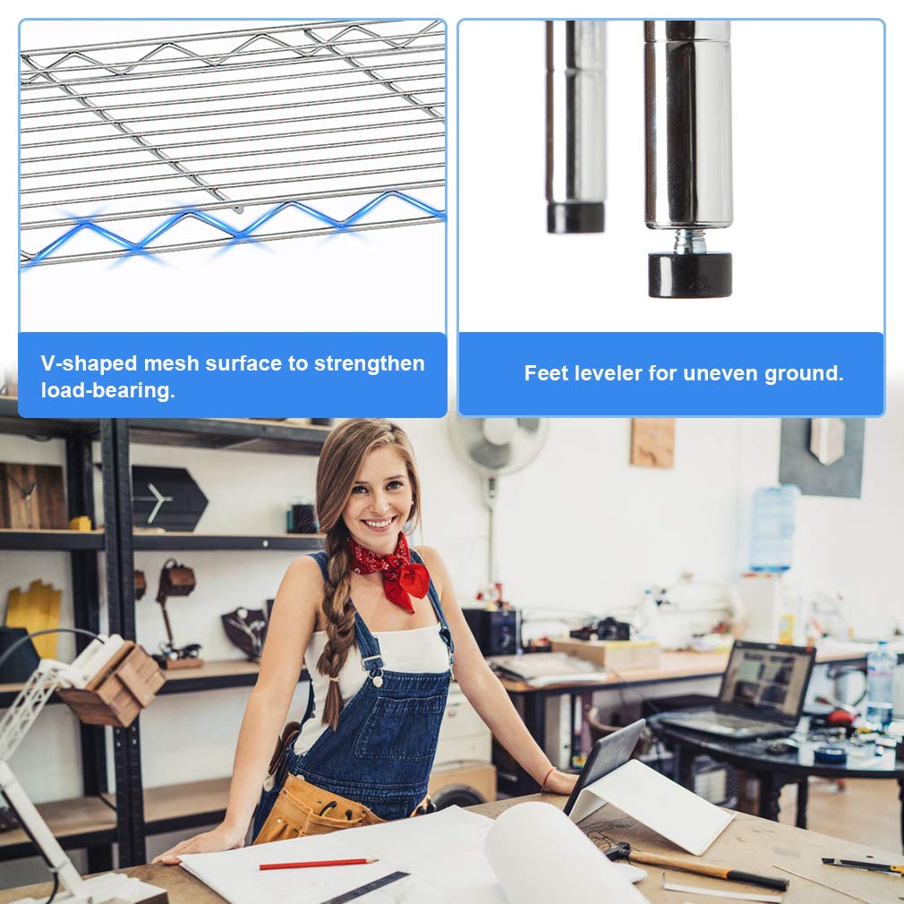 BestOffice garage storage shelves maximize vertical space.
