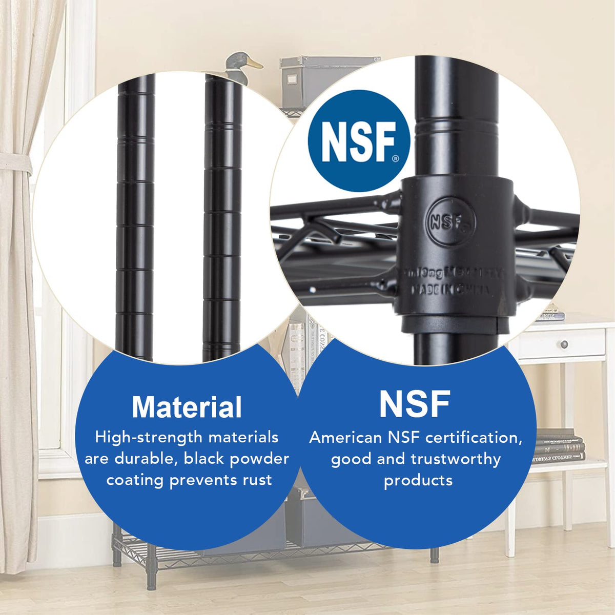BestOffice heavy-duty shelf supports up to 450 lbs for tools and appliances.