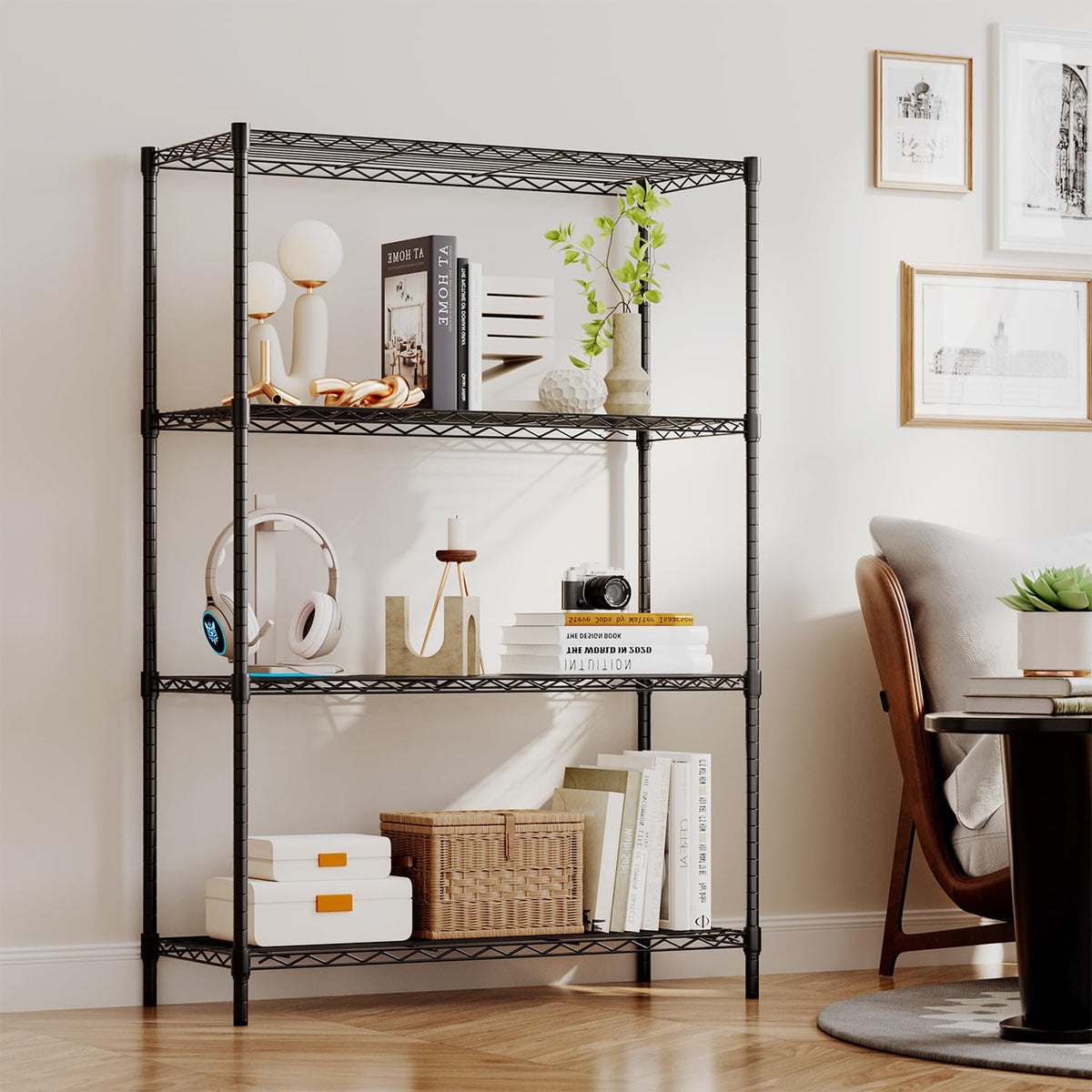 BestOffice heavy-duty shelf shows 1000 lbs capacity for garage storage.