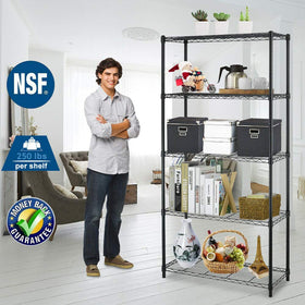 BestOffice heavy-duty shelving supports up to 1000 lbs total for sturdy organization.